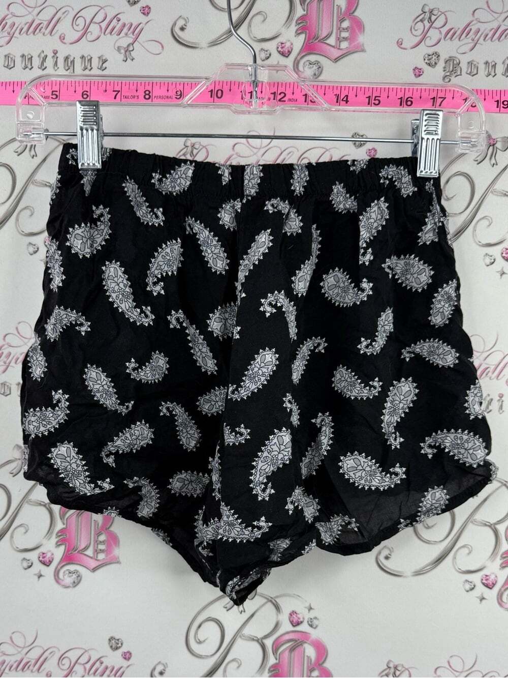 Brandy Melville shorts flowy Black Paisley Athletic Shorts